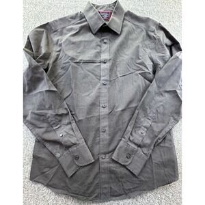 UNTUCKit Shirt Mens‎ Medium Black Stone Button Up Long Sleeve Slim Fit Cotton